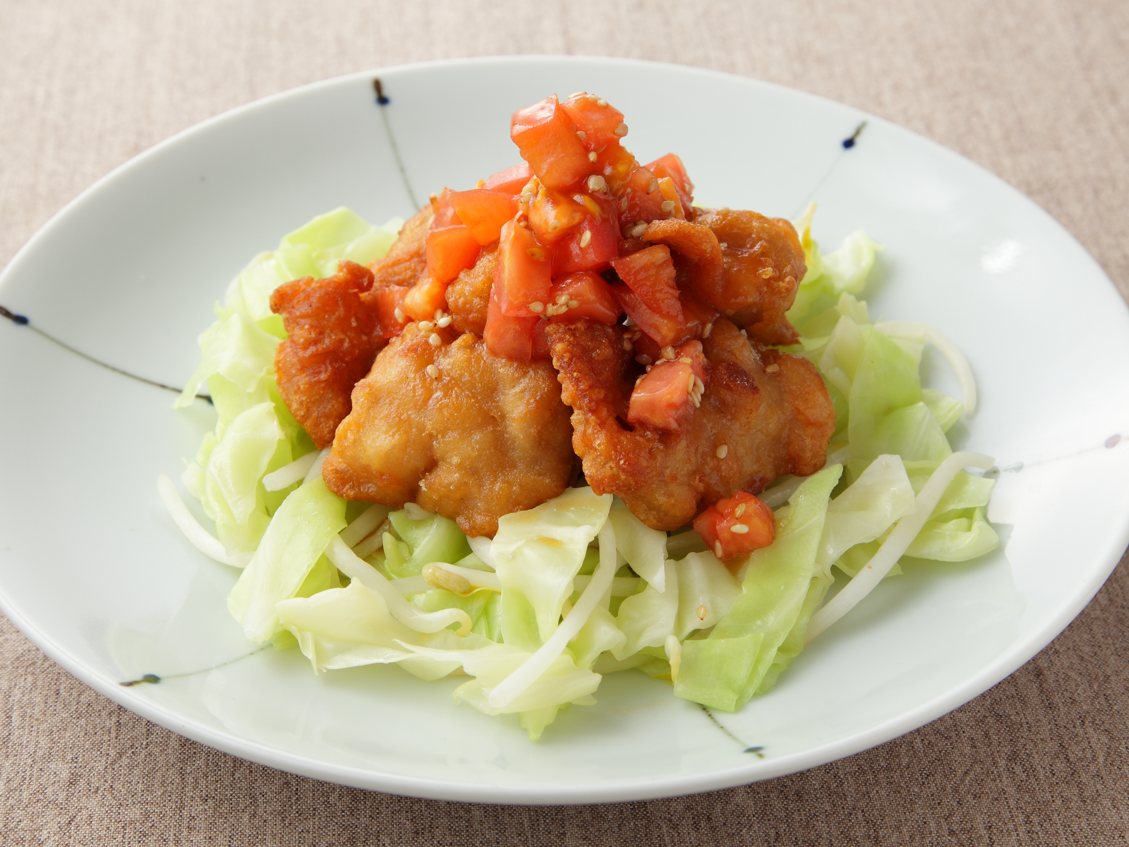 鶏のから揚げ和風トマトソース