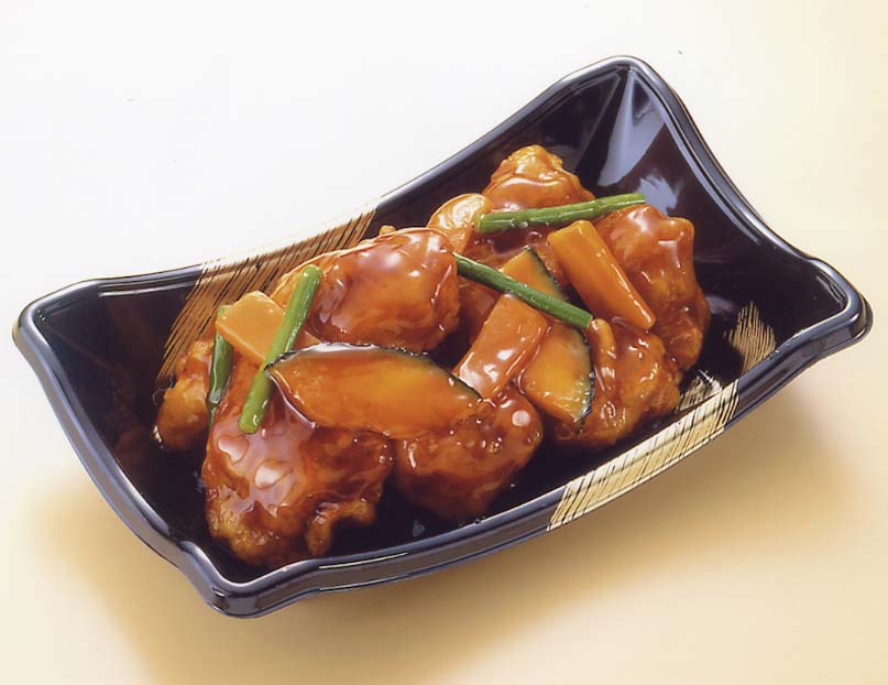 鶏から揚げの黒酢あんかけ
