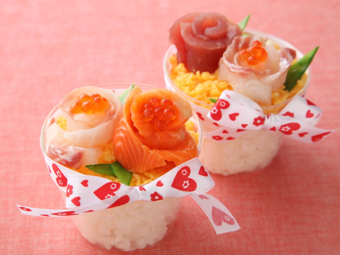 花束のカップ寿司のレシピ・作り方