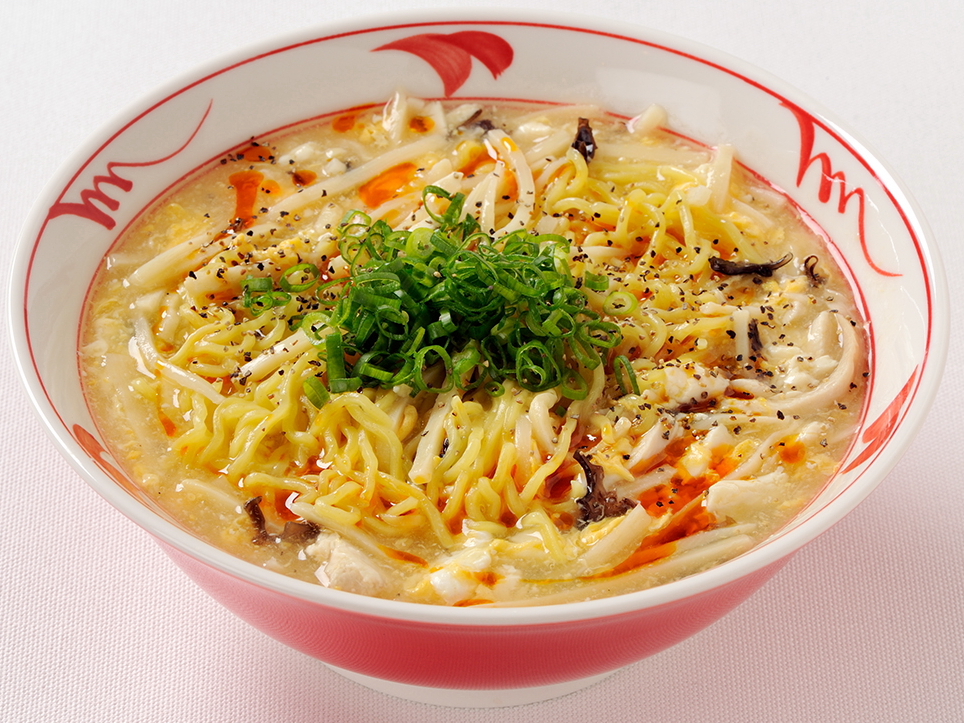 地鶏しおスープ仕立ての酸辣湯麺