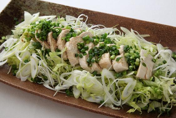 鶏むね肉のネギまみれ　ぽん酢風味