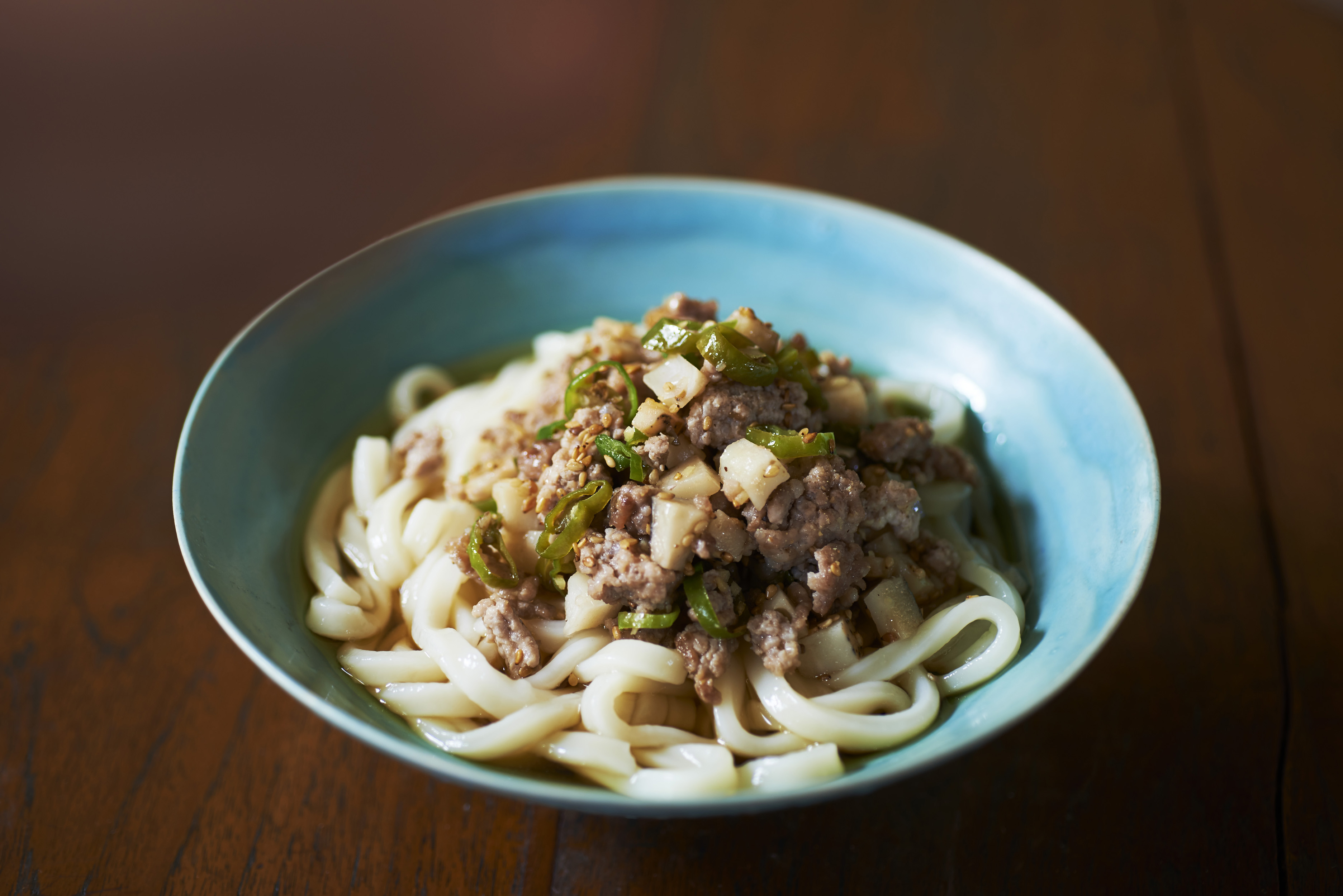 豚ひき肉とれんこんの冷やしうどん