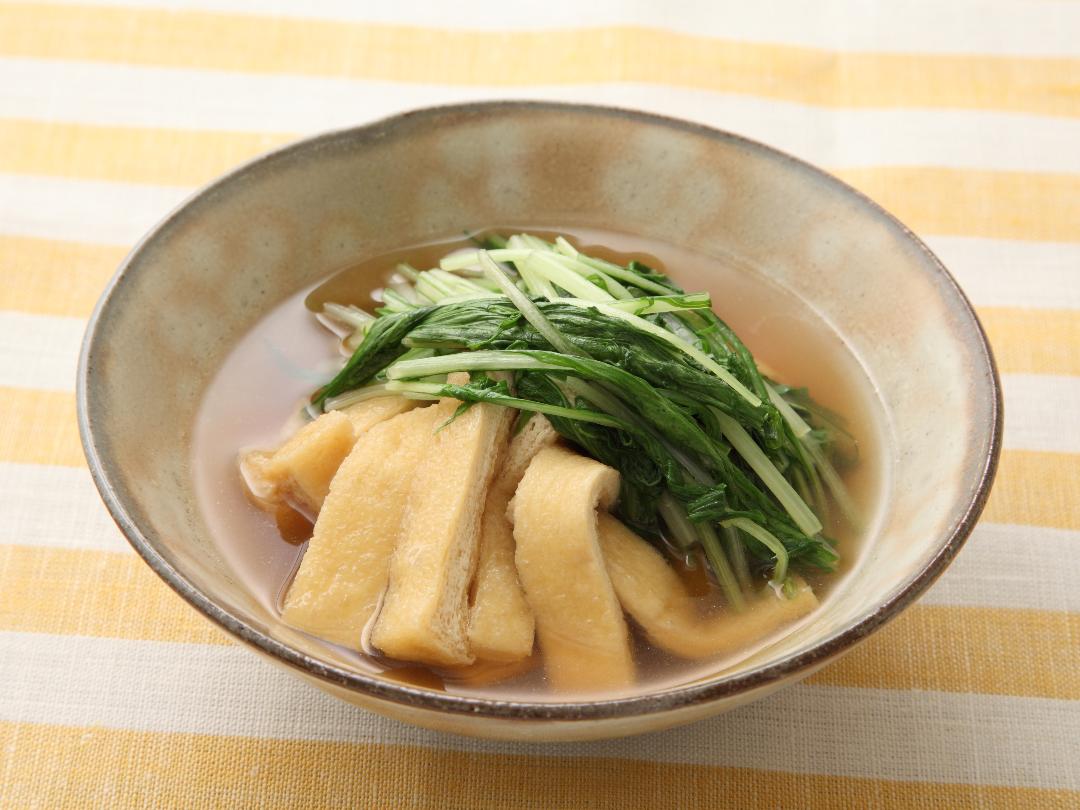 水菜と油揚げのさっと煮のレシピ・作り方