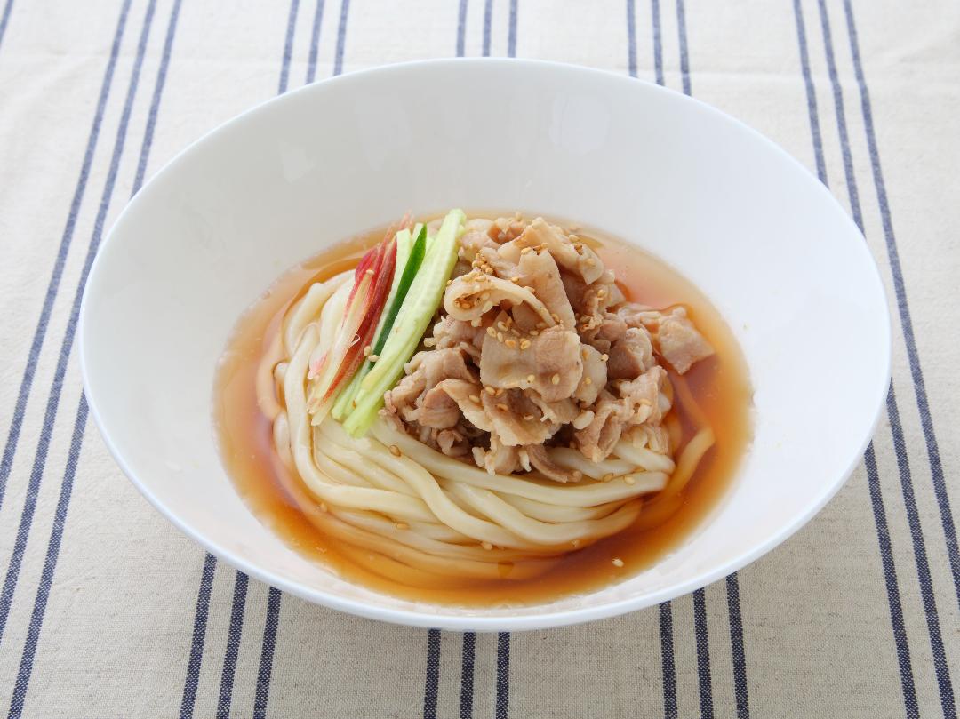 甘辛豚と夏野菜のぶっかけうどんのレシピ・作り方