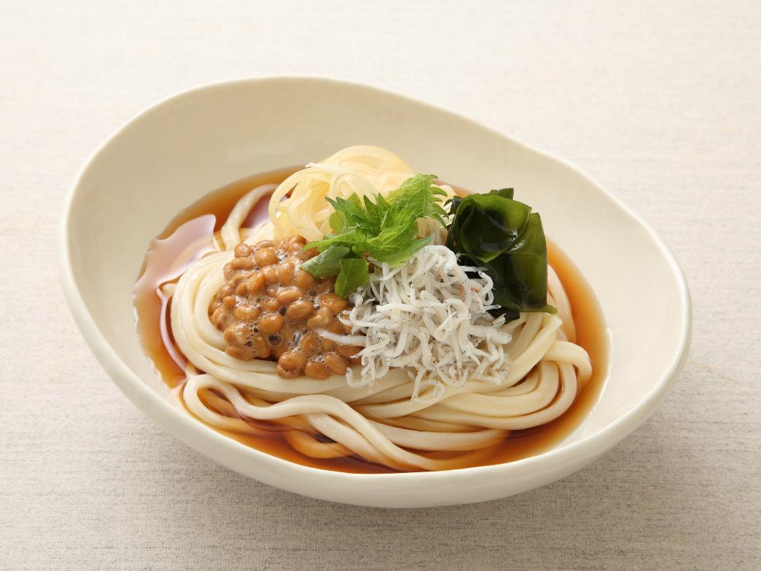 梅じゃこ納豆うどんのレシピ・作り方