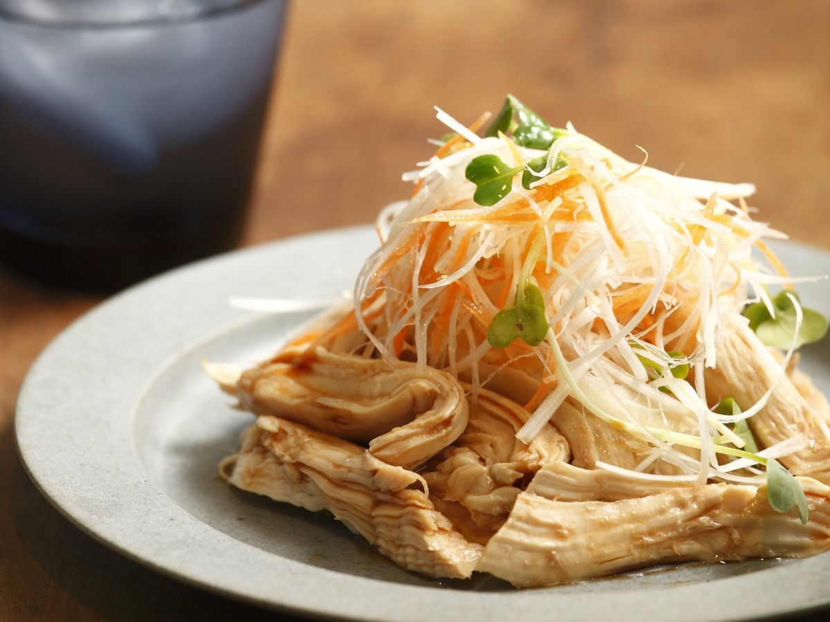 蒸し鶏の香味のっけ