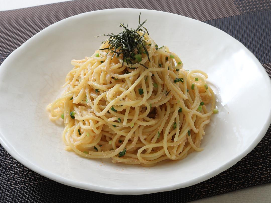 焼きあご風味の明太パスタのレシピ・作り方