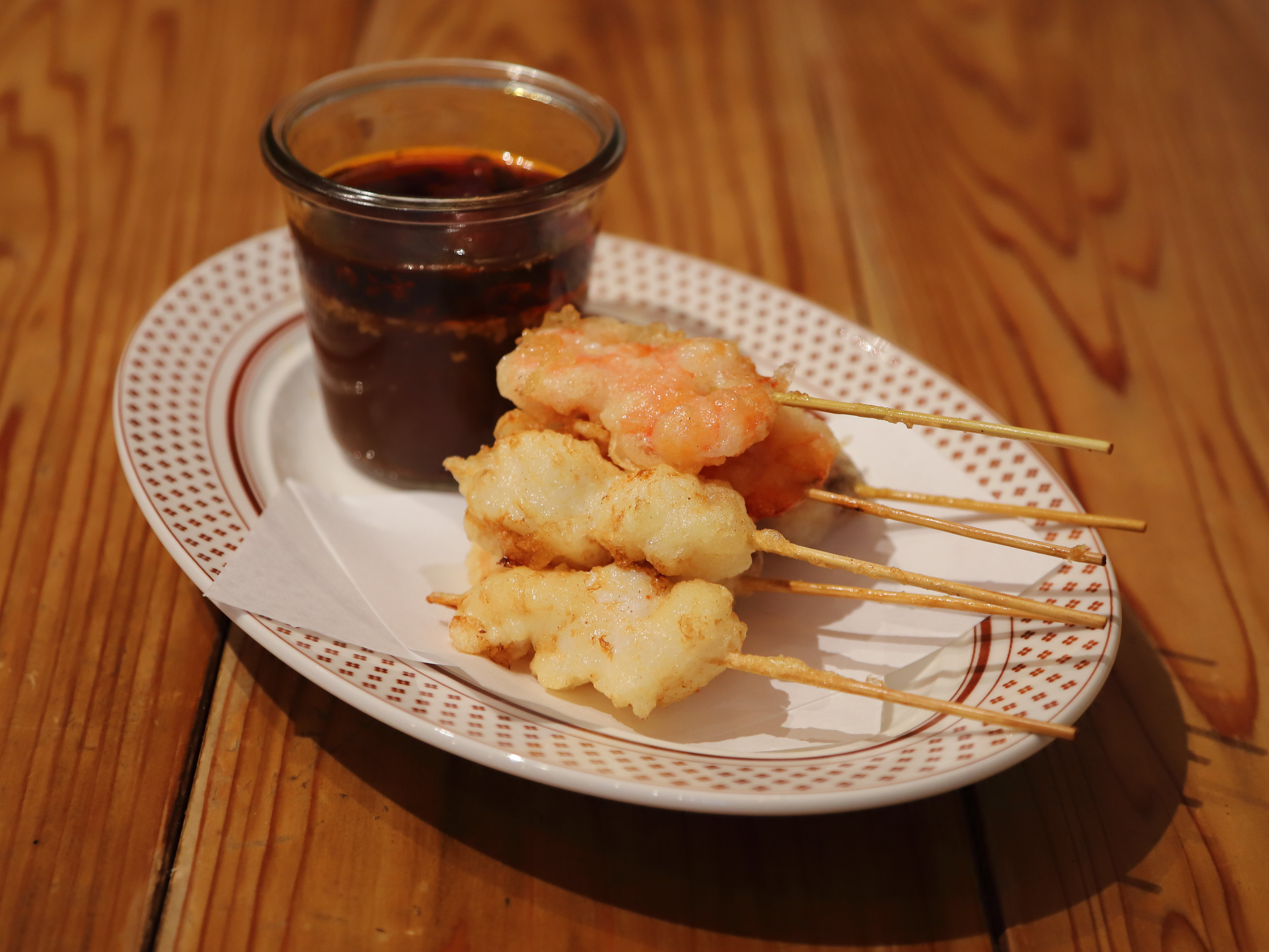 海鮮串揚げ　「カンタン酢」の酸辣どぶ漬けたれ