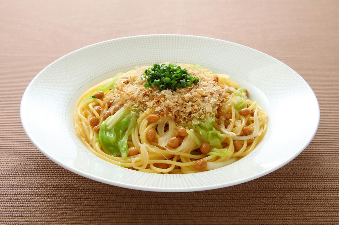 キャベツの納豆パスタのレシピ・作り方