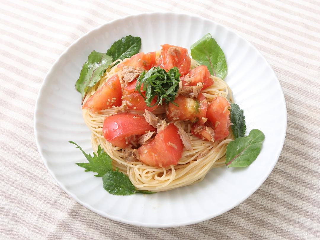 トマトとツナの冷製和風パスタのレシピ・作り方