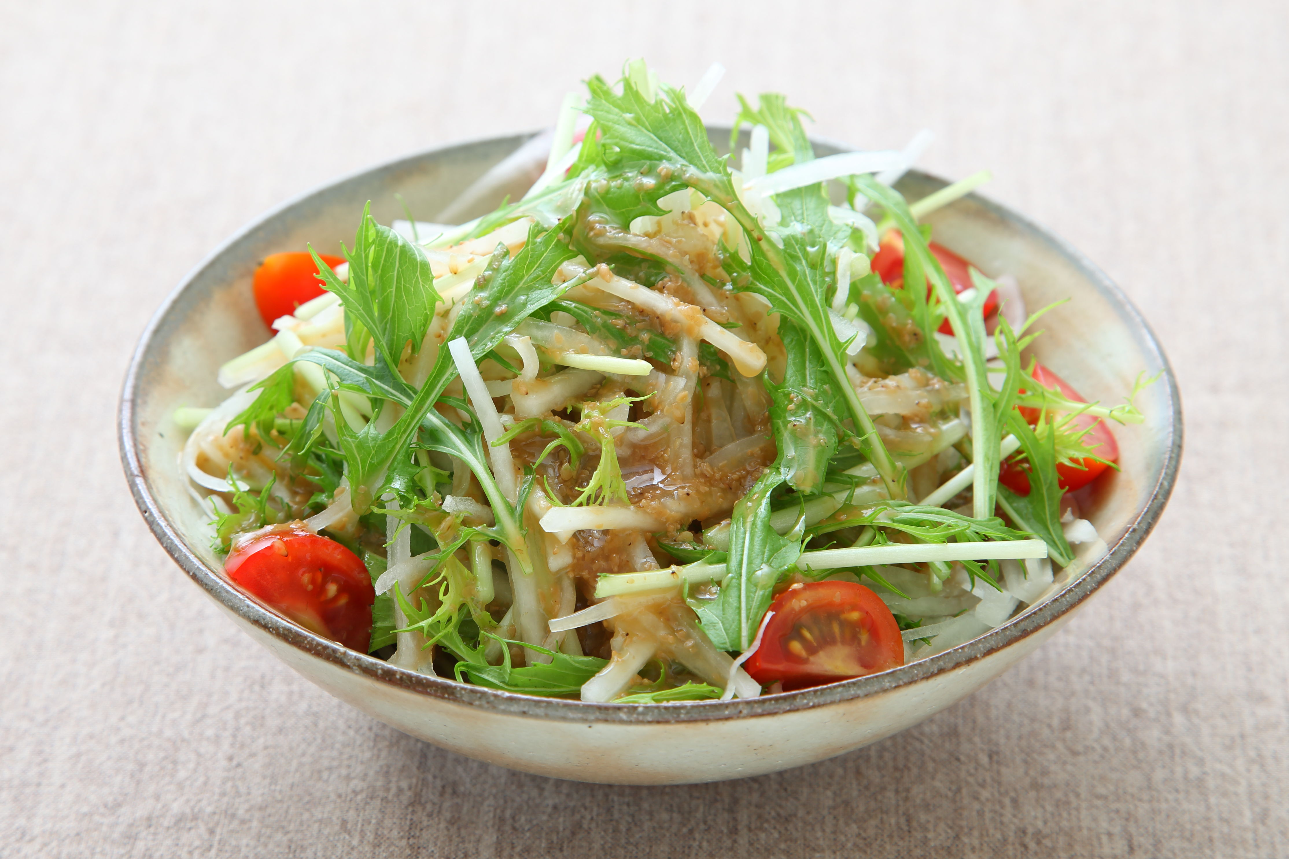 大根と水菜の「ごまぽん」サラダ