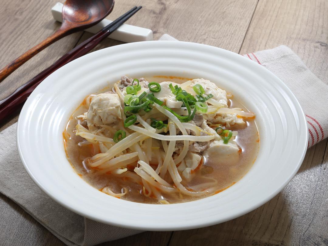 レンジともやしでカンタン酸辣湯