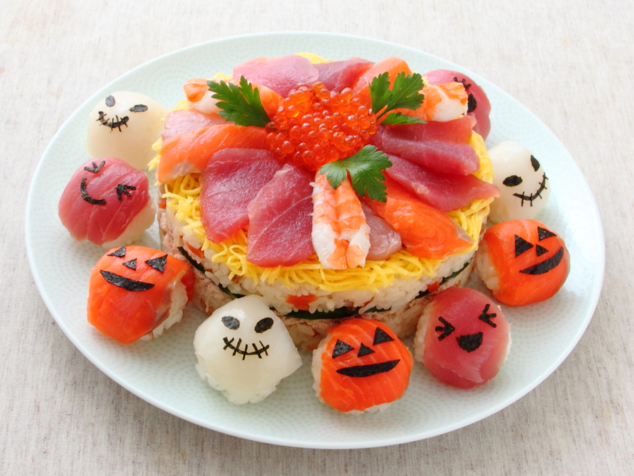 ハロウィン！ケーキすし＆ジャックランタン手まりすしのレシピ・作り方