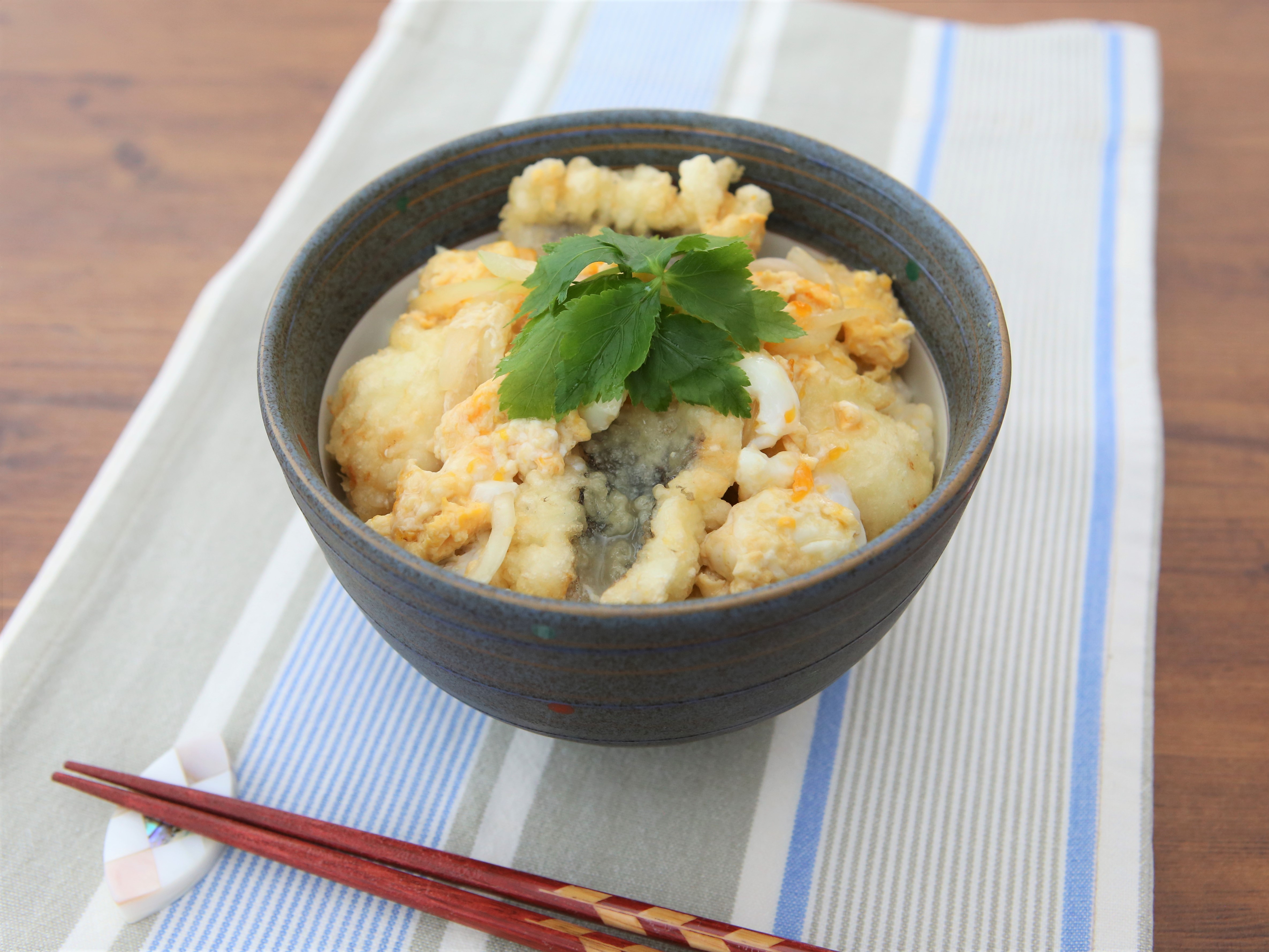 はも天卵とじ丼のレシピ・作り方