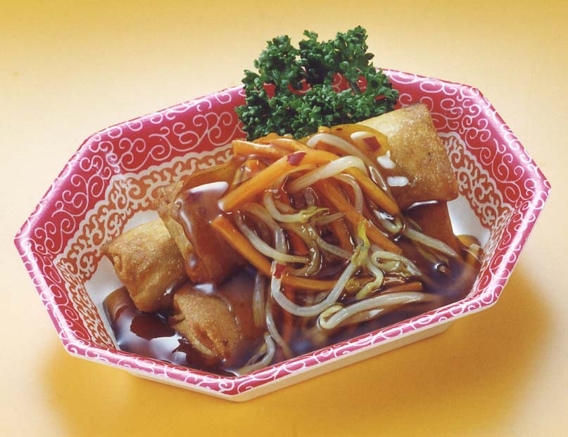 春巻きの野菜あんかけ