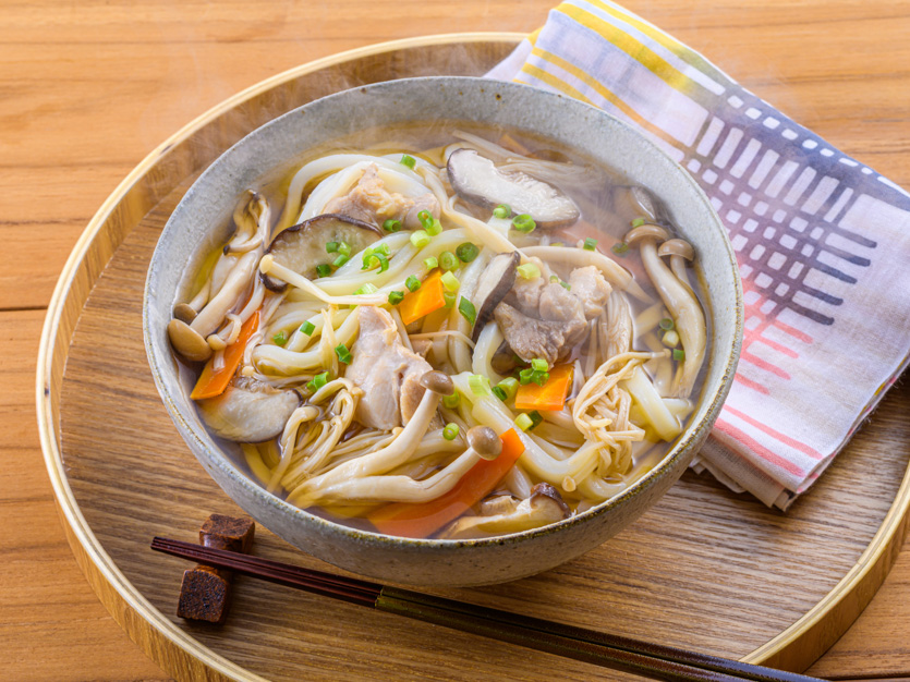 鶏ときのこのうどんのレシピ・作り方