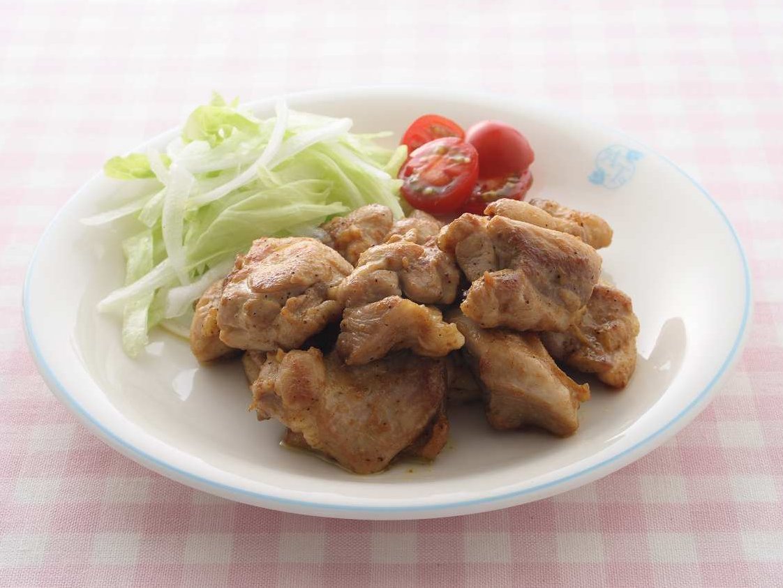 鶏もも肉のカレーぽんマヨ焼き