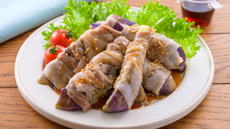 レンジで！なすの豚肉巻き