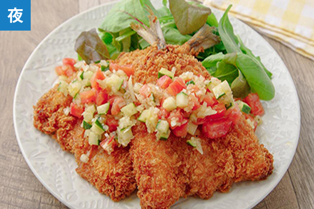 アジフライの刻み野菜ソース