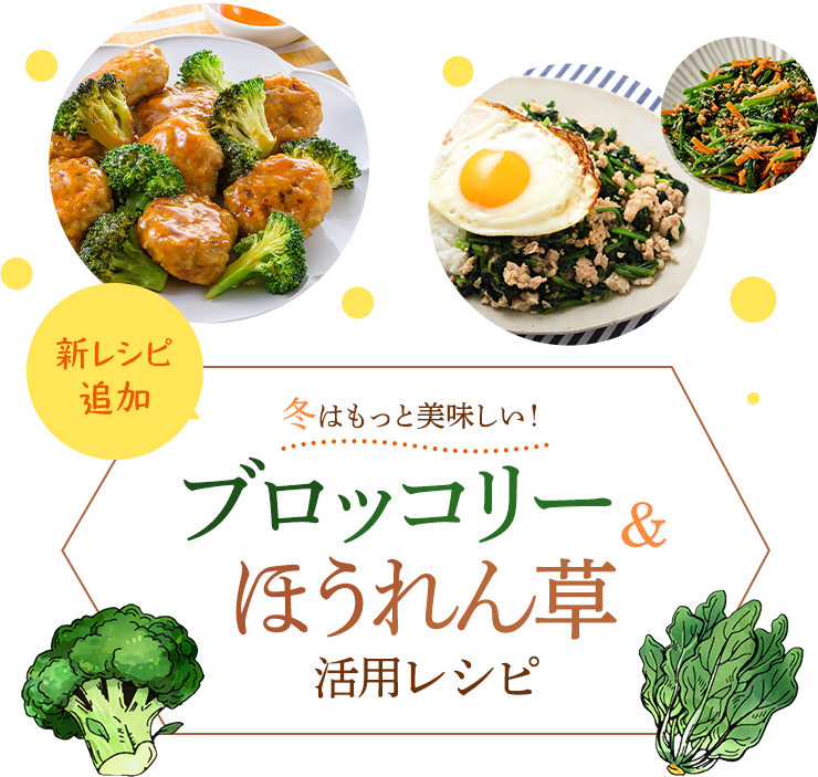 おうちごはん特集 第21弾 冬はもっと美味しい！ブロッコリー＆ほうれん草活用レシピ