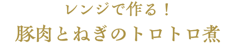 レンジで作る！豚肉とねぎのトロトロ煮