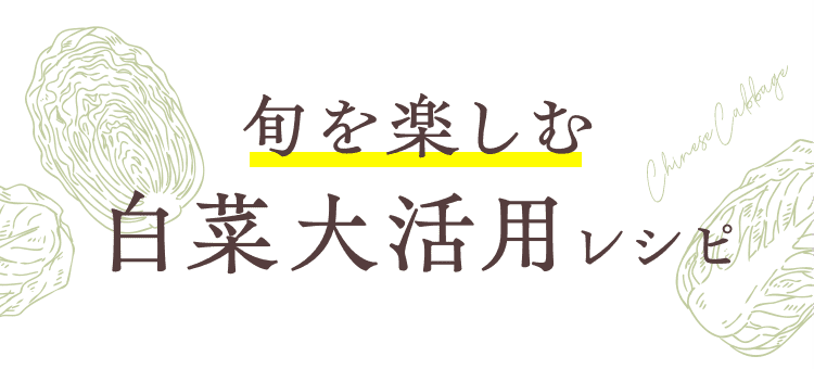 旬を楽しむ白菜大活用レシピ