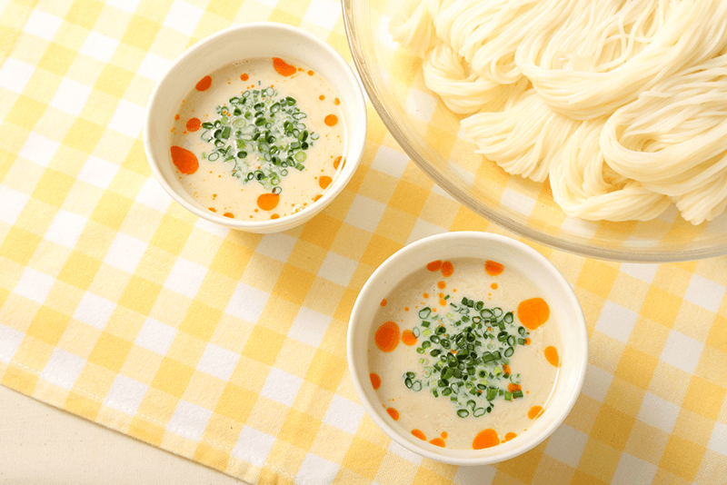 担々麺風つけそうめん　レシピ画像