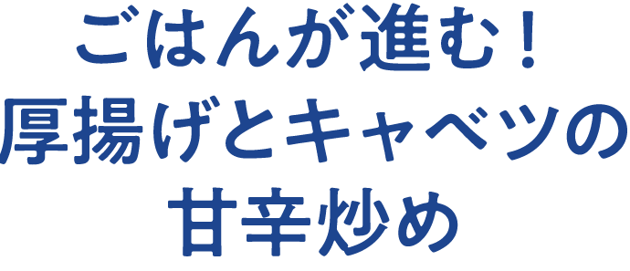 ごはんが進む！厚揚げとキャベツの甘辛炒め