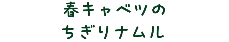 春キャベツのちぎりナムル