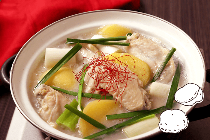 タッカンマリ風鶏白湯鍋　レシピ画像