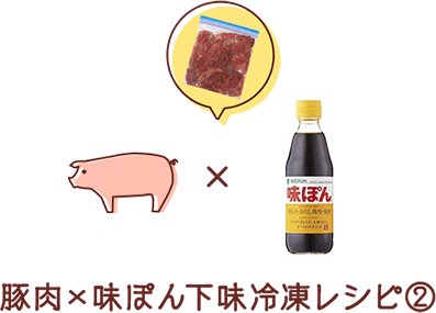 豚肉×味ぽん下味冷凍レシピ②