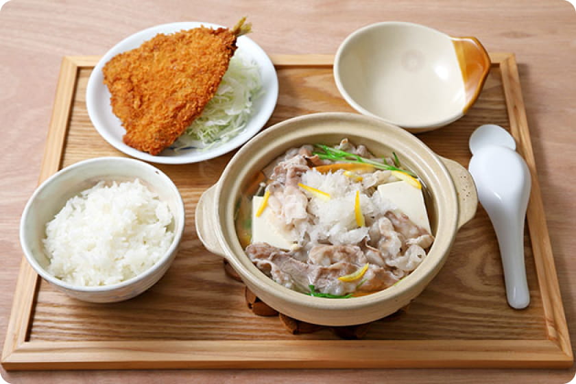 豚しゃぶ柚子みぞれ鍋定食