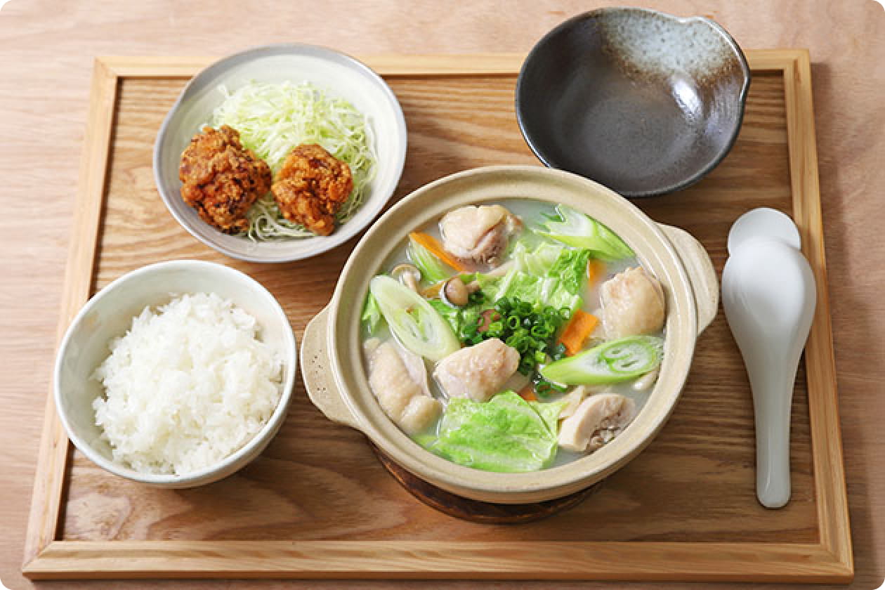 鶏白湯鍋定食