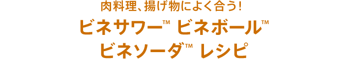 肉料理、揚げ物によく合う！ビネサワー、ビネボール、ビネソーダレシピ