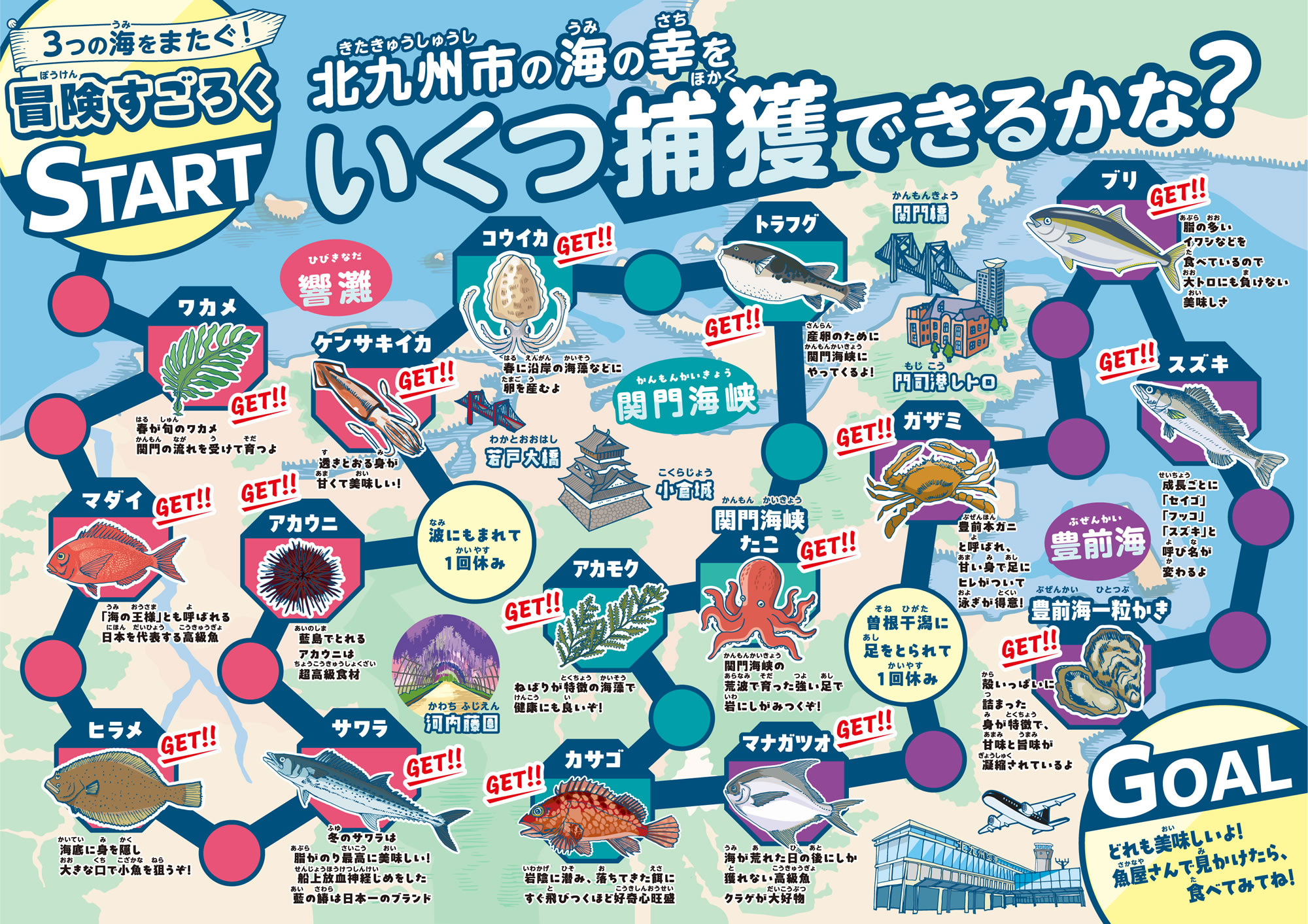 北九州市の海の幸をいくつ捕獲できるかな？