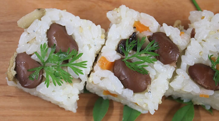金時豆の押し寿司