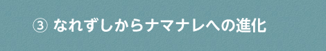 なれずしからナマナレへの進化