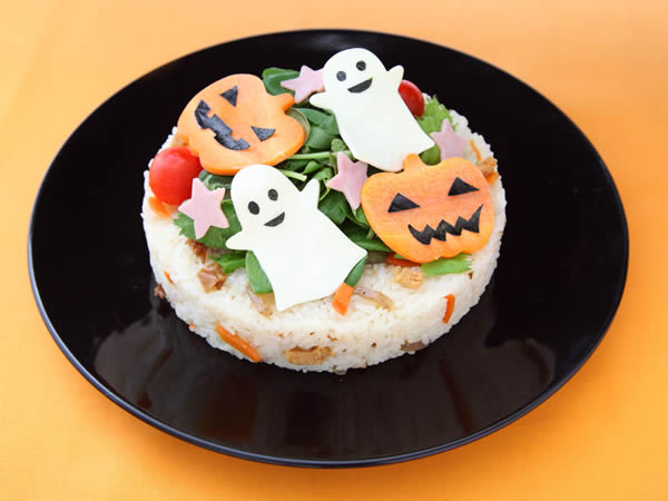 ハロウィンサラダケーキすし