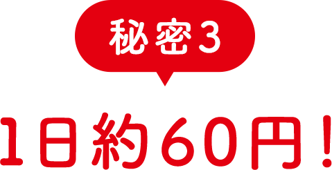 秘密３ 1日約60円！